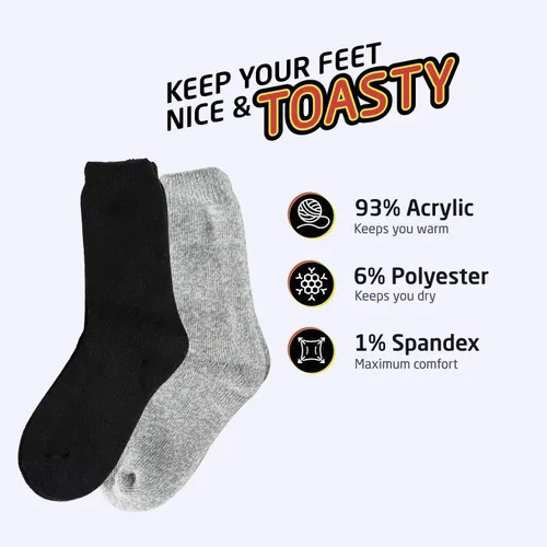 Miniatura 2 de HOT FEET 2 Pack Warm Cozy Thermal Socks for Women - Thick Insulated Crew for Cold Winter Weather