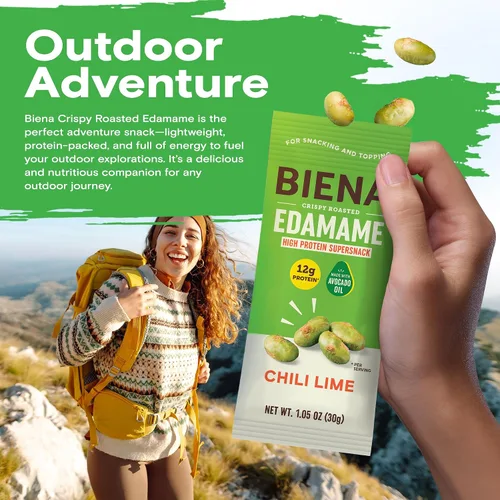 Miniatura 8 de Biena Edamame Beans Snacks ricos en proteínas, aperitivos saludables de oficina para adultos y niños, 0.53 onzas de proteína, 130 bajas en calorías