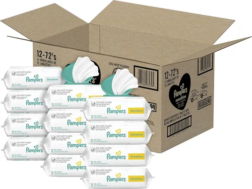 Miniatura 20 de Pampers Toallitas para bebés sensibles, a base de agua, hipoalergénicas y sin perfume, 504 en total (6 paquetes abatibles)