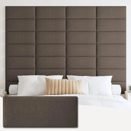 Miniatura 16 de IFNOW Cabecera tapizada para montar en la pared, paneles de pared 3D insonorizados, cabecero autoadhesivo para tamaño Queen, decoración del hogar