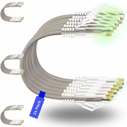 Miniatura 9 de Rapink Patch Cables Cat6/ Cat6a - Cable de conexión Ethernet Cat6 / Cat6a, compatible con 10G, cable de conexión Cat 6 sin enganches para panel
