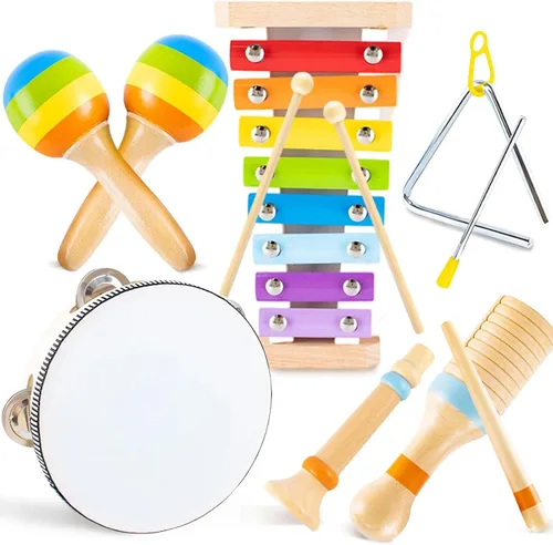 Juguetes para niños de 1 a 2 años, regalos de cumpleaños, instrumentos musicales de madera para niños pequeños de 1 a 3 años, juego educativo de