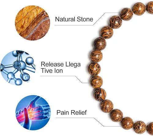 Miniatura 5 de M MOOHAM - Pulsera de roca de lava, pulsera de ojo de tigre de piedra de 0.315pulgadas, de yoga ajustables para aliviar el estrés, aromaterapia