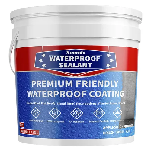 Miniatura 10 de Pintura de poliuretano impermeable negra, 1 galón, revestimiento sellador impermeable para techos planos y metálicos, fundaciones, concretos