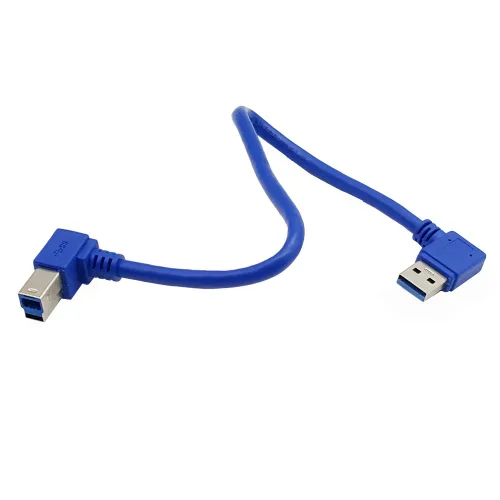 Miniatura 6 de Seadream Cable de impresora USB 3.0 en ángulo; 1 pie/11.8 in SuperSpeed USB3.0 A enchufe macho de 90 grados en ángulo recto a USB 3.0 B macho cable