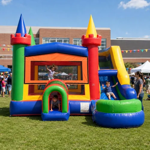 Miniatura 10 de TentandTable Tobogán acuático inflable para niños de 5 a 12 años, castillo animoso de grado comercial para adultos, casa de salto, incluye soplador
