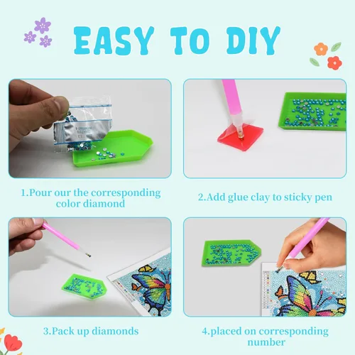 Miniatura 5 de Libfx Kits de arte de diamantes para niños, 4 piezas de arte de diamantes para niñas, niños, principiantes, artes y manualidades para niños de 8 a