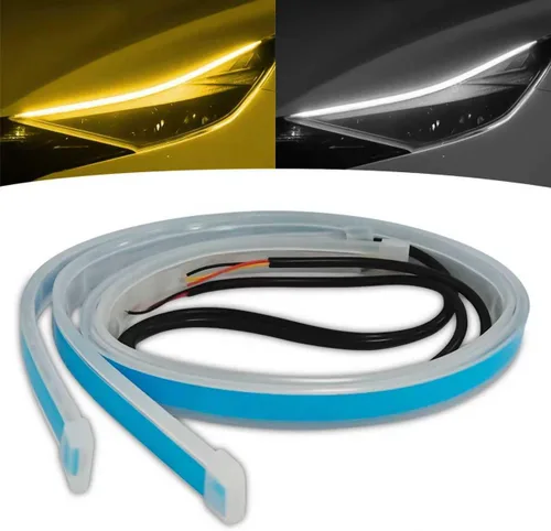 Miniatura 7 de Tira de luz LED para automóviles de 24 pulgadas, tira de luces LED ámbar, luces de circulación diurna para automóvil, tiras de señal de giro
