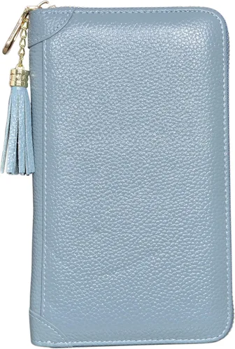 Miniatura 2 de Easyoulife - Monedero de cuero con cremallera, billetera portatarjetas para mujer, bloqueo RFID