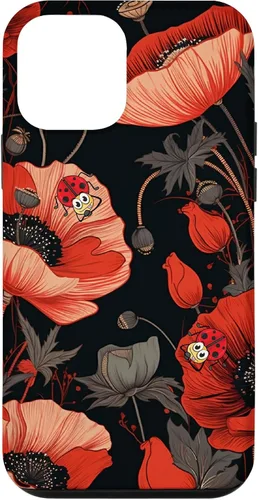 Miniatura 15 de Funda para iPhone 11 Poppy Flower Ladybug Red & Black