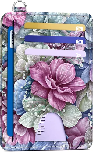 Miniatura 17 de Mayski Cartera delgada minimalista, soporte para tarjetas de crédito para mujeres y hombres, estuches para tarjetas con bloqueo RFID en el bolsillo