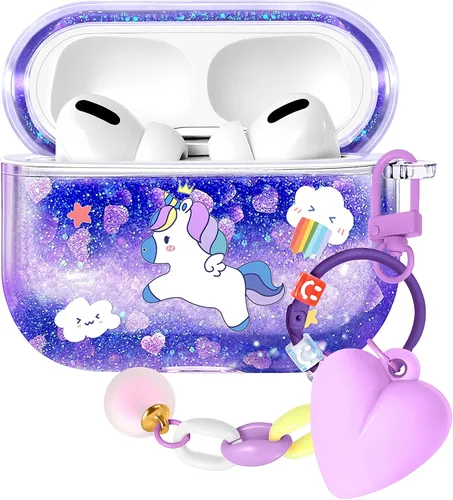 Miniatura 19 de Funda para Apple para Airpods 4 Case 2024 - Arena Movediza Líquida Arte Artístico Estético Funda Mujer Chica Mujeres Brillante Brillo Purpurina