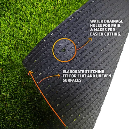 Miniatura 3 de Alfombra de césped artificial realista, alfombras de 7 x 43 pies para uso en interiores y exteriores, altura del pelo de 1.25 pulgadas, alfombras
