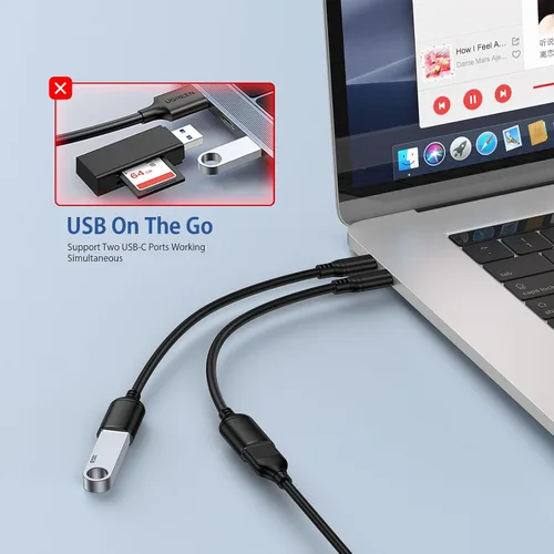 Miniatura 4 de Cable adaptador USB a USB C tipo C OTG cable para iPhone 17e 17 Pro Max 17 Pro 17 Air 16 Plus 15, USB A hembra a USB C macho OTG cable adaptador