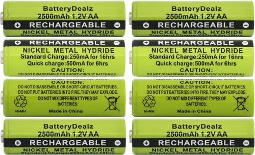 Miniatura 2 de Baterías recargables AA NiMH de alta capacidad 2500 mAh, 1.2 V, recargables hasta 500 veces (4 unidades)
