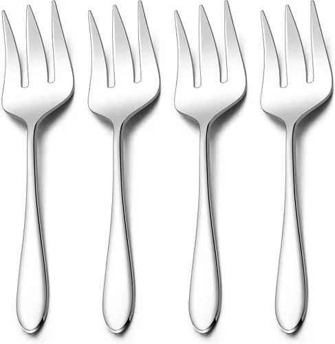 Tenedores de acero inoxidable para servir, juego de 4 utensilios de metal para anfitriona de E-far, para carne, catering, buffet, fiesta, cocina,