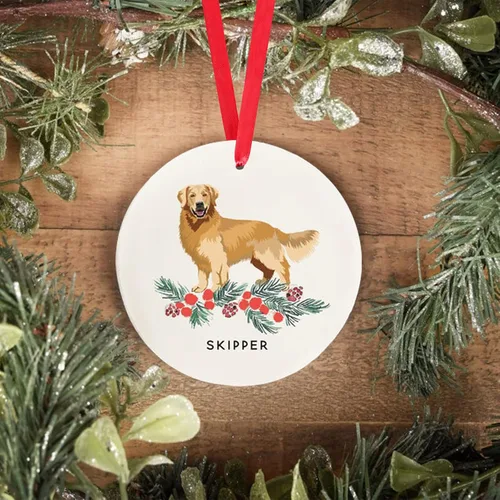 Miniatura 19 de Adorno personalizado para perro, adorno de Navidad personalizado Golden Retriever, regalos personalizados para amantes de las mascotas, regalos
