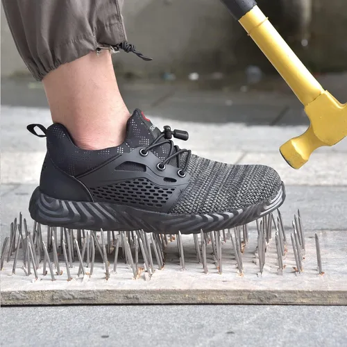 Miniatura 56 de SUADEX Zapatos deportivos con punta de acero para hombres y mujeres, indestructibles, ligeros, cómodos, antideslizantes, puntera compuesta