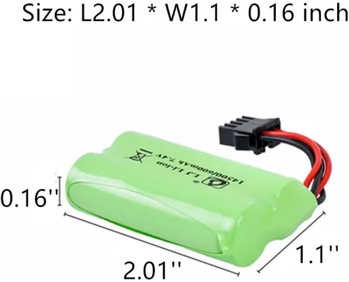 Miniatura 4 de CBB Batería recargable de iones de litio de 7.4 V 600 mAh con enchufe SM-4P y cable de cargador para pistolas de aire comprimido