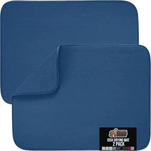 Miniatura 26 de GORILLA GRIP Tapete de microfibra ultra absorbente de agua, malla gruesa de secado rápido, almohadilla antideslizante para platos de fregadero