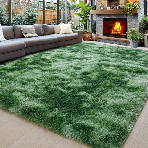 Miniatura 121 de Alfombras de área de 8x10 para sala de estar, alfombra shaggy grande ultra suave y esponjosa para dormitorio, alfombras de felpa mullida Blanco crema