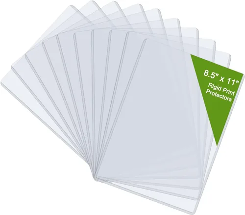 Protectores de hojas de plástico duro de 8.5" x 11", protectores rígidos transparentes impermeables, fundas de plástico para papel y fotos (paquete
