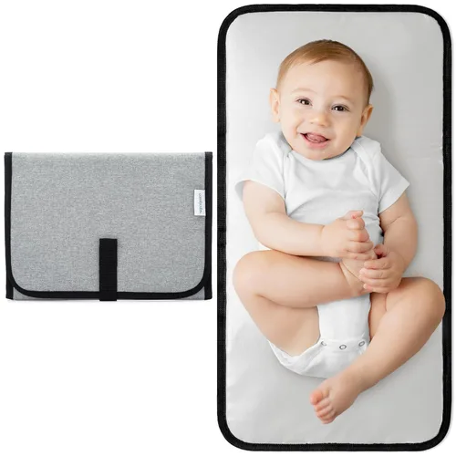 Miniatura 7 de Comfy Cubs Cambiador de bebé tamaño compacto, cambiador de pañales impermeable con almohada acolchada, suave y ligero, diseño plegable para viajes