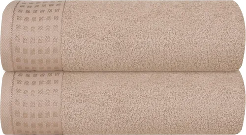Miniatura 82 de GLAMBURG Juego de 2 toallas de baño de gran tamaño 100% algodón, 28 x 55 pulgadas, ultra suaves, altamente absorbentes, compactas, de secado rápido