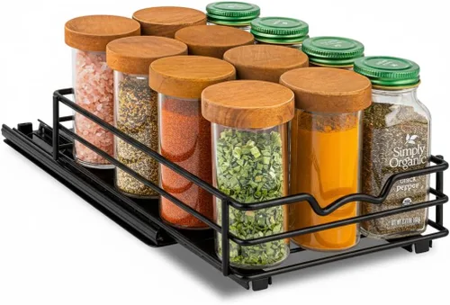 Organizador extraíble para especias, latas, resistente con garantía limitada de por vida, estante extraíble para especias, platos, etc., 6.5