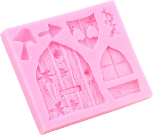 Miniatura 8 de Moldes de silicona encantados para jardín, hadas, gnomo, puerta de casa, ventana, molde de hongos para fondant para decoración de pasteles