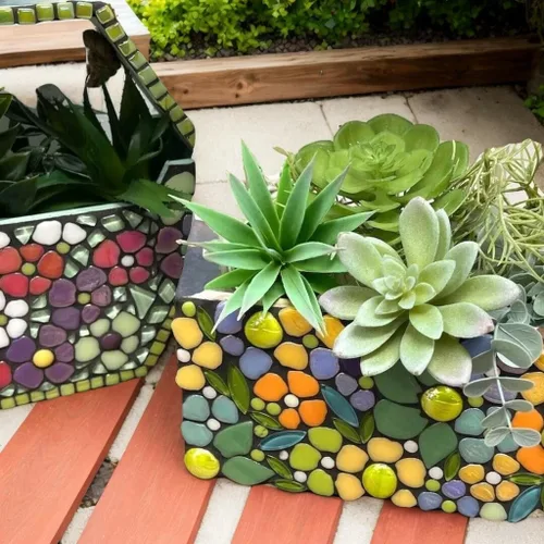 Miniatura 2 de Youway Style Azulejos de Mosaico en Pétalo para Manualidades a Granel, Suministros de Azulejos de Mosaico de 1 Libra, Azulejos de Vidrio en Flor