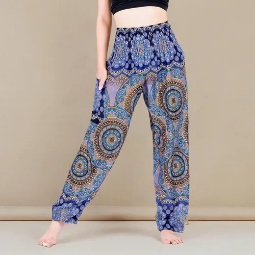 Miniatura 6 de LOFBAZ Vivid Yoga Harem Pantalones para Mujer Boho Hippie Lounge Pijamas India Beach
