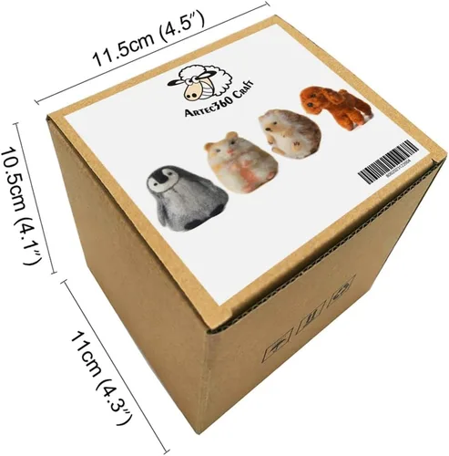 Miniatura 5 de Feltsky Kits de fieltro de aguja de 4 animales para principiantes, fáciles de hacer con todo, manualidades para mamá, abuela