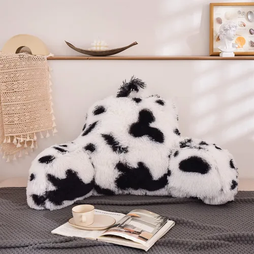 Miniatura 26 de Aimuan Almohada de lectura para descansar en la cama, almohada grande para adultos con respaldo y brazos para sentarse en la cama, cojín inclinado