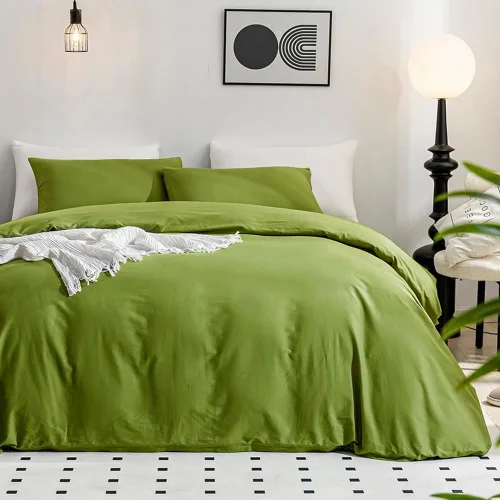 Miniatura 29 de JELLYMONI Funda de edredón tamaño individual, funda de edredón 100% algodón lavado con textura similar al lino, ropa de cama transpirable y suave