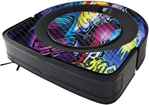 MIGHTY SKINS Piel de fibra de carbono compatible con iRobot Roomba S9 al vacío, cobertura mínima – Midnight Mischief | Acabado de fibra de carbono