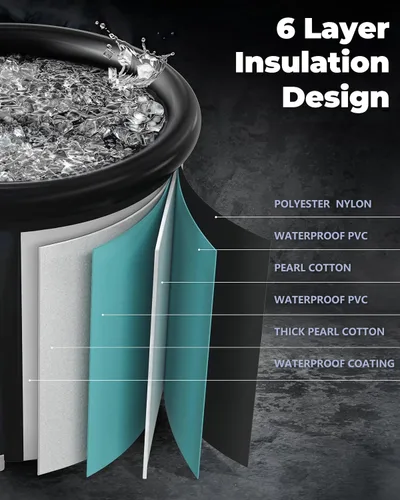 Miniatura 5 de XL - Bañera de hielo para atletas y adultos, bañera de hielo de 105 galones, bañera fría con cubierta para interiores y exteriores, bañera