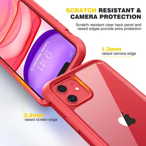 Miniatura 23 de Diaclara Funda diseñada para iPhone 16, mejorada [protección completa de la cámara], carcasa resistente de cuerpo completo con protector de pantalla