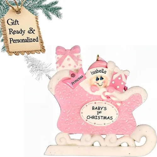 Miniatura 5 de Adorno 3D personalizado para la primera Navidad del bebé 2025 para niño Adorno de la primera Navidad del bebé 2025 Adornos de bebé para árbol