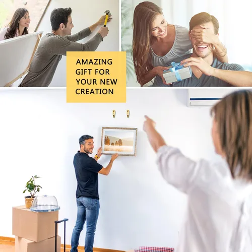 Miniatura 7 de FUZANWJ - Colgadores de fotos, 120 ganchos con clavos, kit para colgar cuadros, ganchos de pared, kit para colgar en la pared para paneles