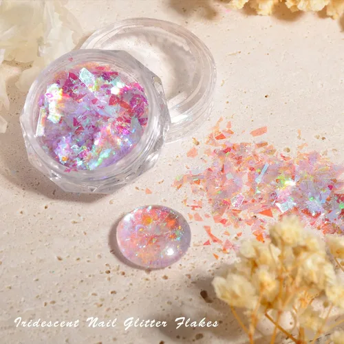 Miniatura 7 de 6 colores de sirena para arte de uñas, copos de purpurina de colores, copos de uñas de sirena, calcomanías de lentejuelas para uñas, arte de uñas