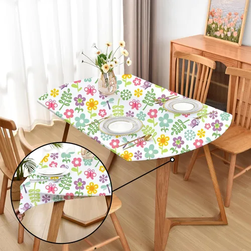 Miniatura 49 de Mantel ajustado blanco con elástico para mesas plegables de 48x48 pulgadas, manteles lavables y elásticos de elastano para mesas de cartas, manteles