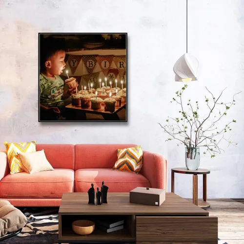 Miniatura 3 de SIGNFORD Lienzo enmarcado personalizado, arte de pared personalizado con fotos de fiesta de cumpleaños impresas digitalmente, 16 x 16 pulgadas