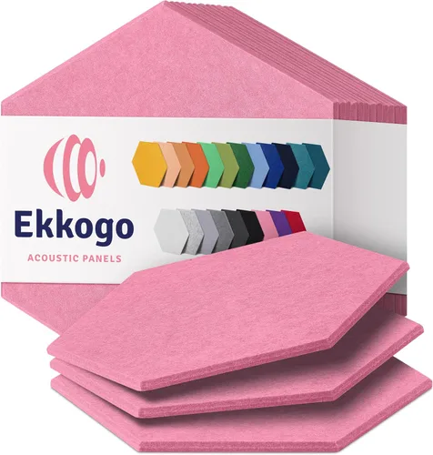 Miniatura 42 de Paneles insonorizantes de alta densidad para pared, forma hexagonal, paquete de 12 unidades de 14" x 12.1" x 0.4", color azul mezclilla Azul denim