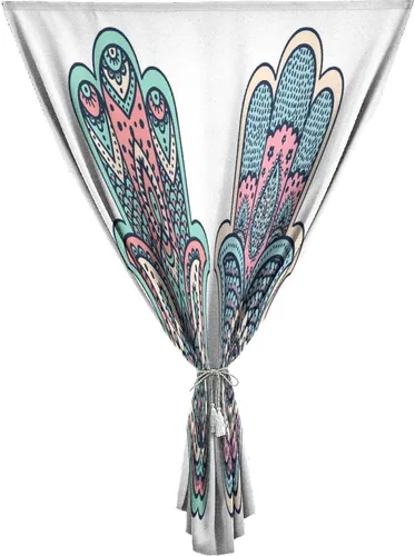 Miniatura 24 de XISUNYA Autohesion - Cortinas Hamsa, panel de cortina para ventana, cultura asiática oriental, esotérico, amuleto de buena suerte, estampado