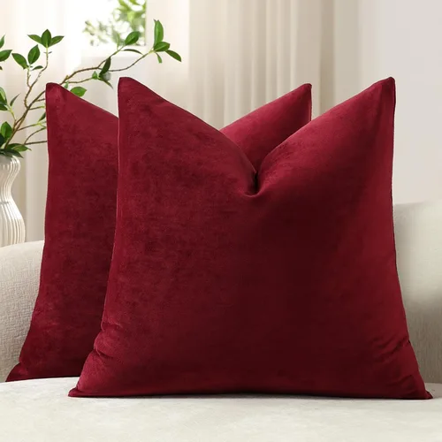 Miniatura 9 de Dezene - 2 fundas decorativas de terciopelo para almohada Hielo de vainilla