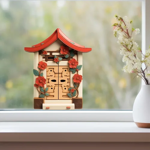 Miniatura 3 de Casa tradicional japonesa - Adhesivo de pared para puerta de hadas