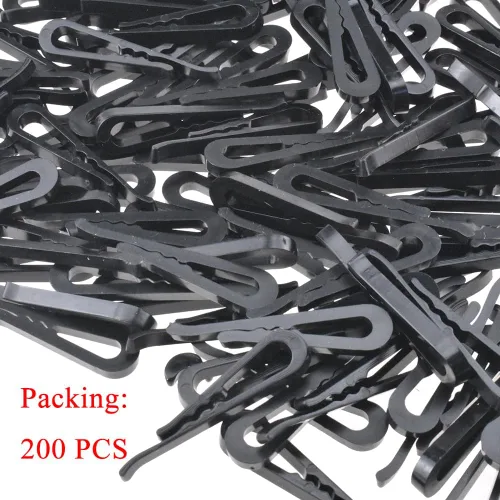 Miniatura 5 de HAHIYO 1.5in/38mm 200Pcs Clips de plástico negro en forma de U estilo cocodrilo - Pinzas de tela para costura, doblado, fijación de tela a tablero
