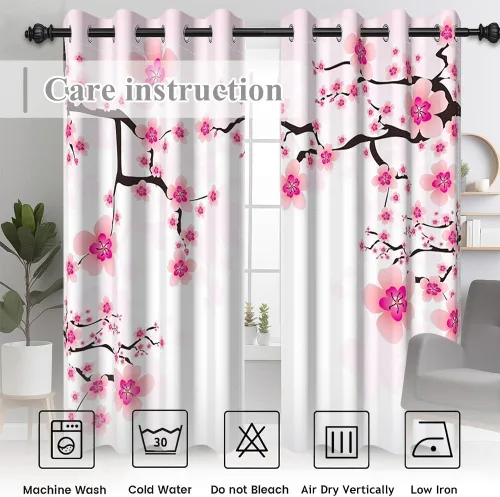 Miniatura 130 de Cortinas japonesas con pintura de tinta, monte Fuji, sol rojo, puesta de sol, hojas de bambú, cortinas de ventana para dormitorio, sala de estar