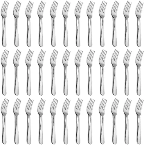 Juego de 36 tenedores de acero inoxidable de 7.1 pulgadas, juego de tenedores de mesa duraderos, uso para el hogar, cocina y restaurante, pulido con
